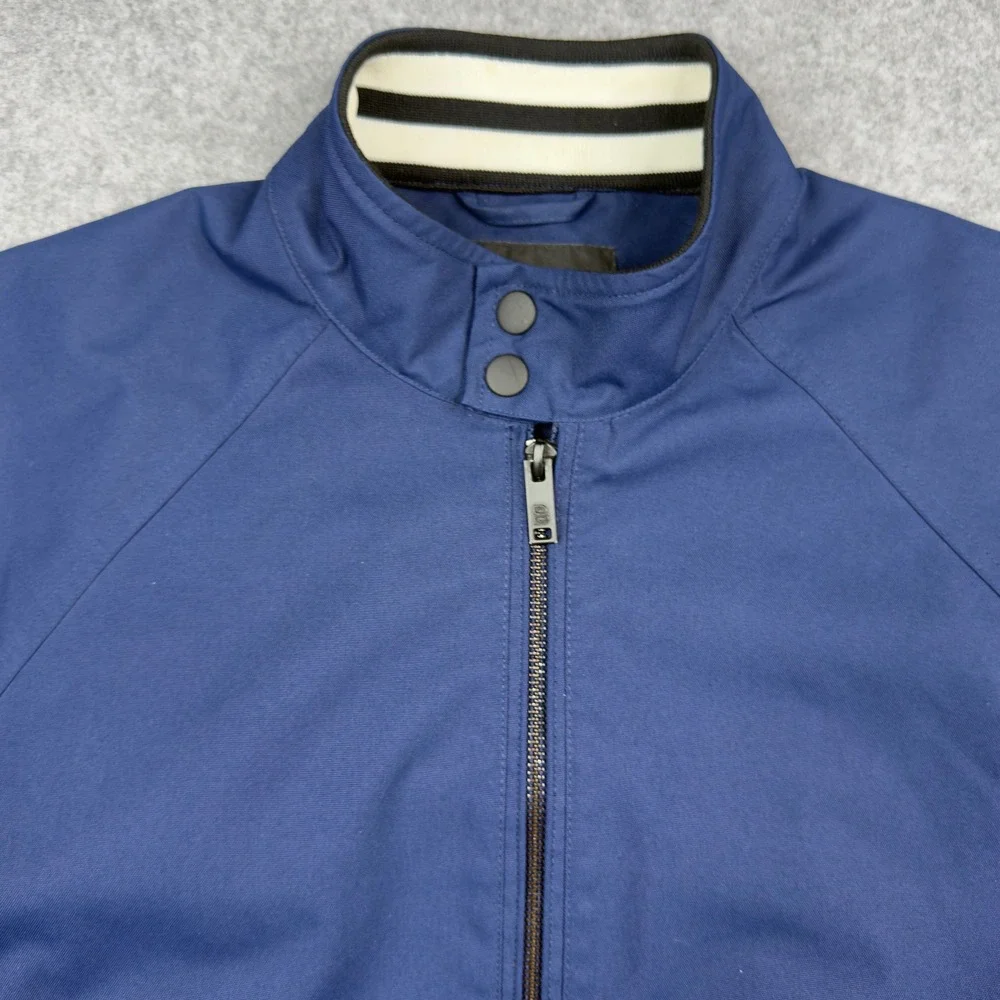 Burton Menswear London Harrington Jacket Navy Blue Bomber Small - Picture 3 of 9